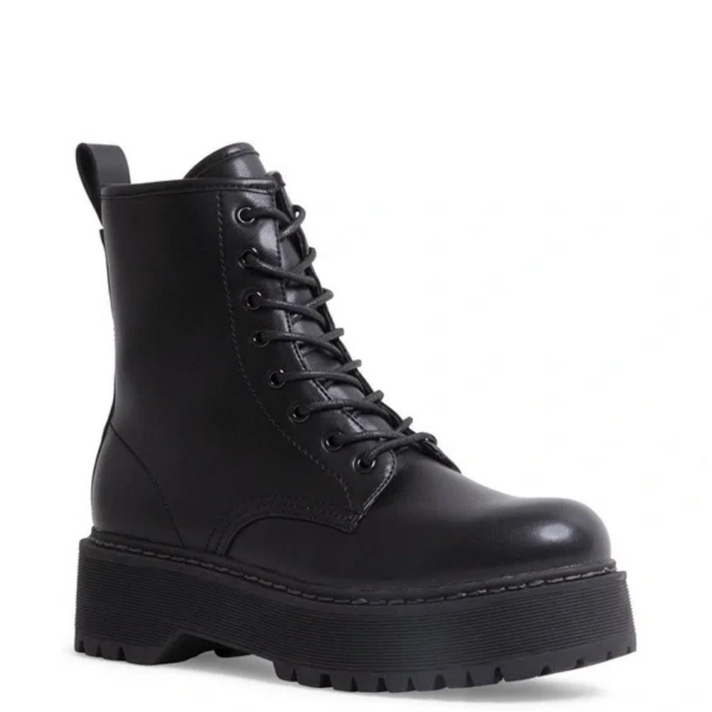 Black Lace-Up Ankle Boots